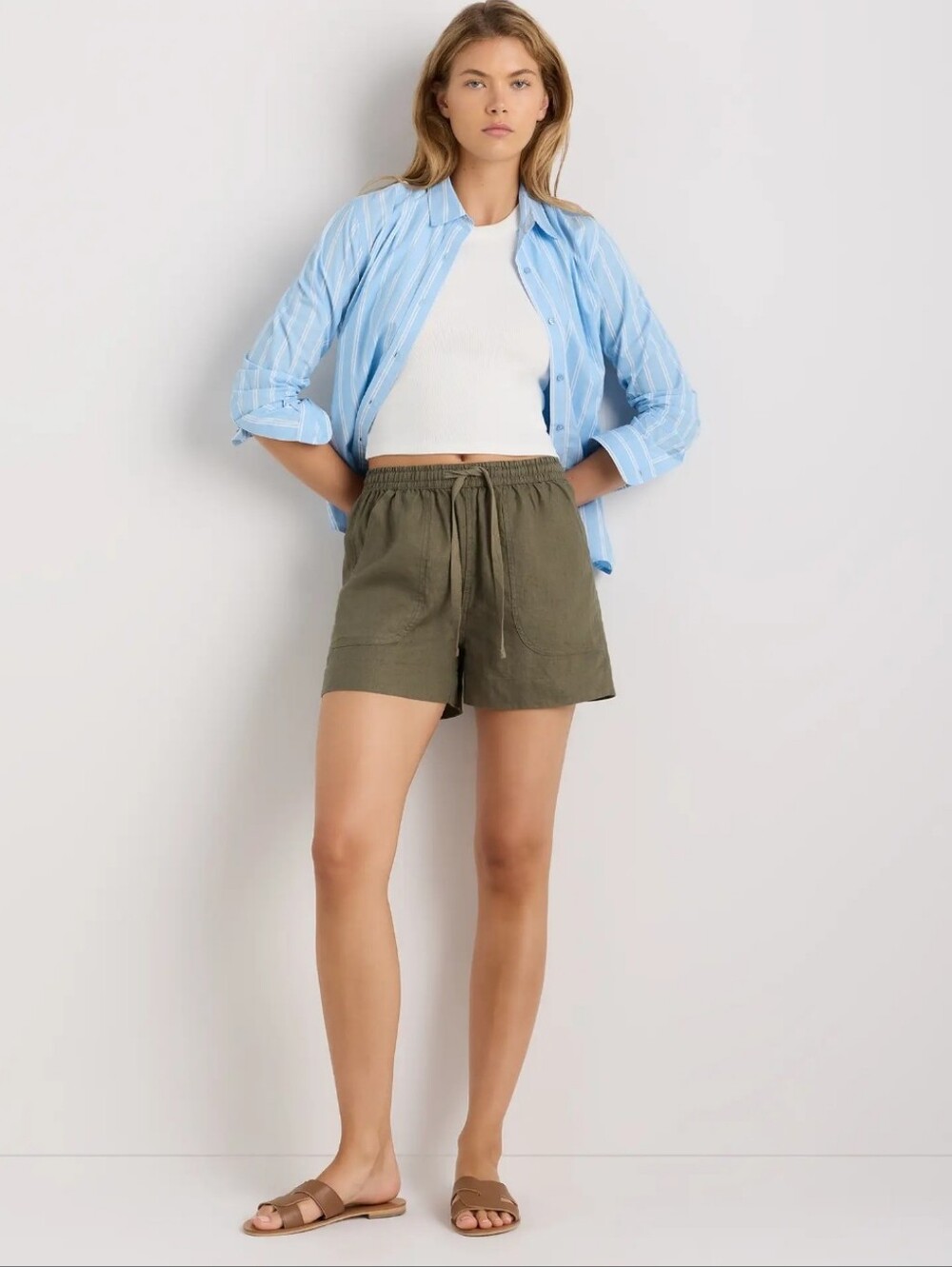 Quince 100% European Linen Shorts EUC
